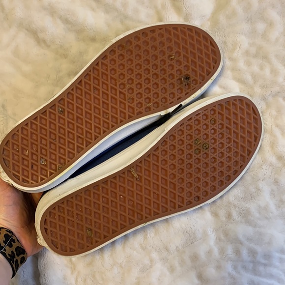 Vans Old Skool Canvas Low Skate Sneakers Navy Black Size 9.5 - Picture 9 of 11